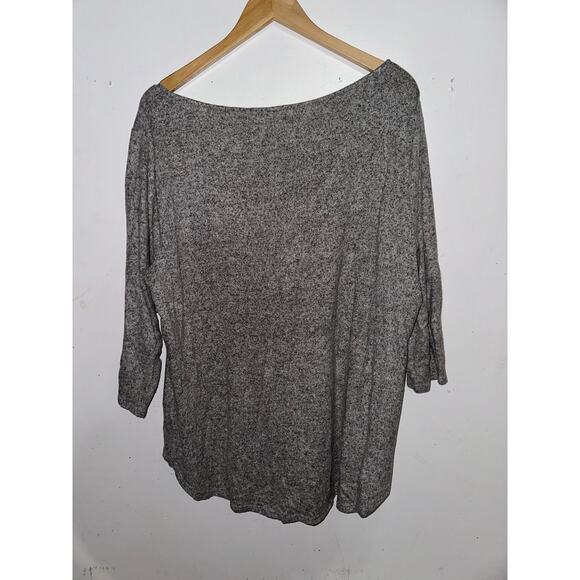 Stitch Fix Plus Size 2X Grey Gray Quarter Zip Cozy Basic Sweater Career Office - Picture 2 of 3